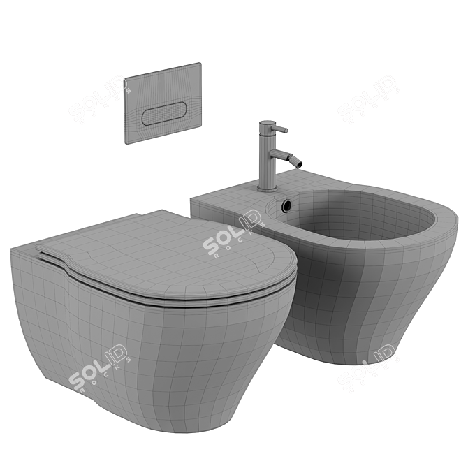 Azzurra XL Wall-Hung Toilet 3D model image 3