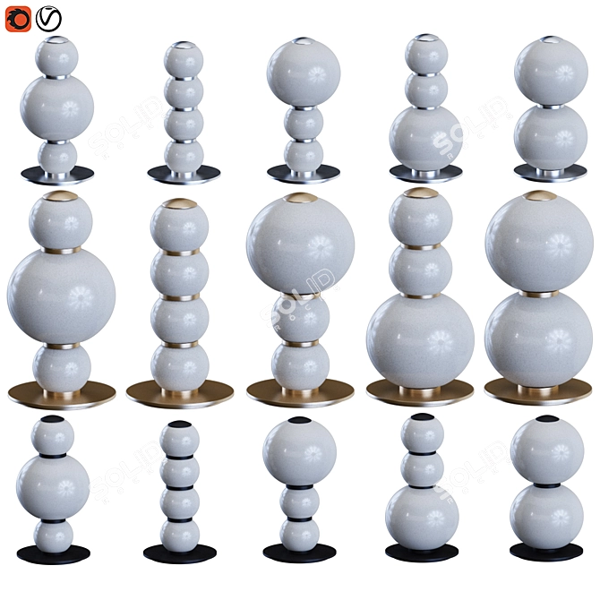 Elegant Formagenda Pearls Table Lamp 3D model image 1