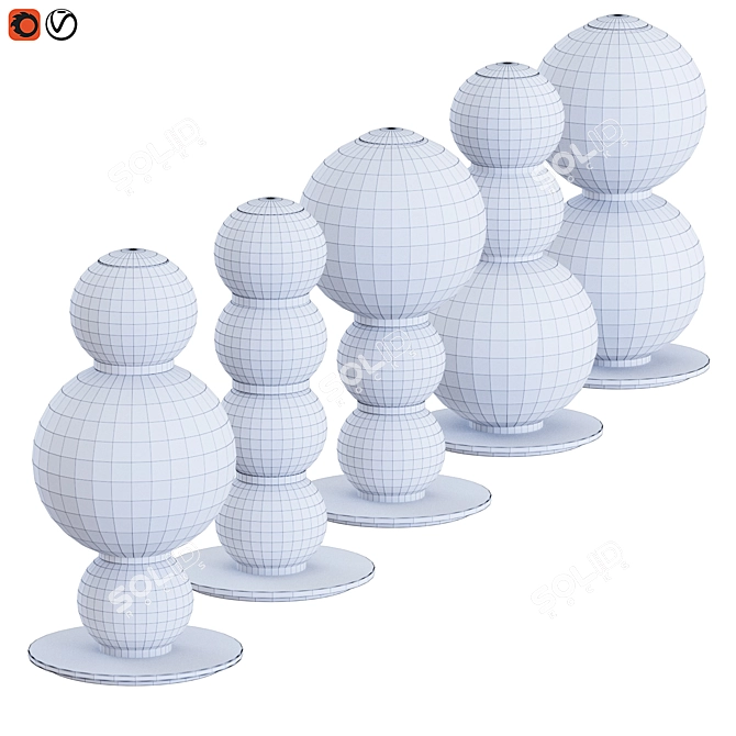 Elegant Formagenda Pearls Table Lamp 3D model image 5