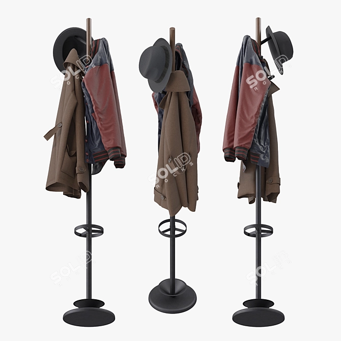 Modern Entryway Coat Rack Stand 3D model image 4