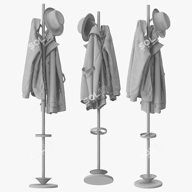 Modern Entryway Coat Rack Stand 3D model image 5