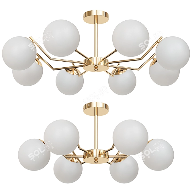 Luxury Brass Ceiling Lamp Set 3D model image 4