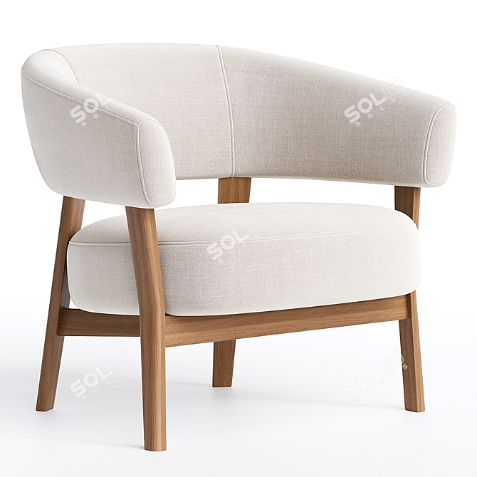 Sleek Modern Juno Chair 3D model image 1