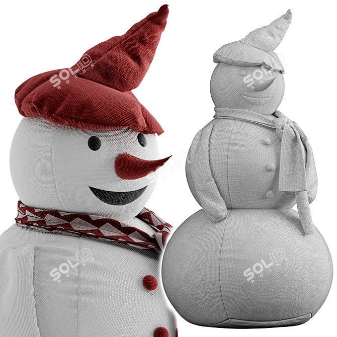 Festive Snowman Fabric: Vray Render 3D model image 3