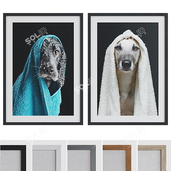 Animal Themed Picture Frame Set 3D model image 3