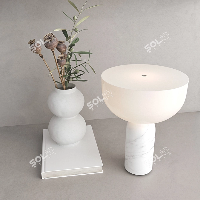 Modern 65" TV Wall Set 3D model image 3