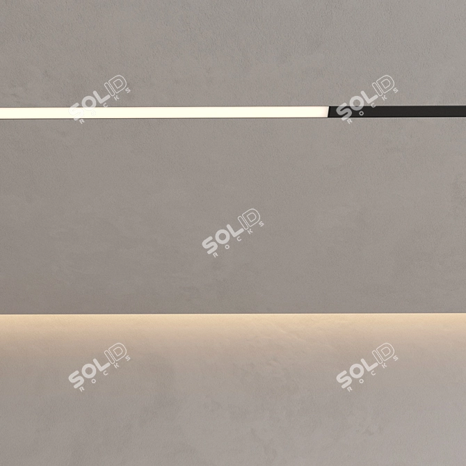 Modern 65" TV Wall Set 3D model image 4