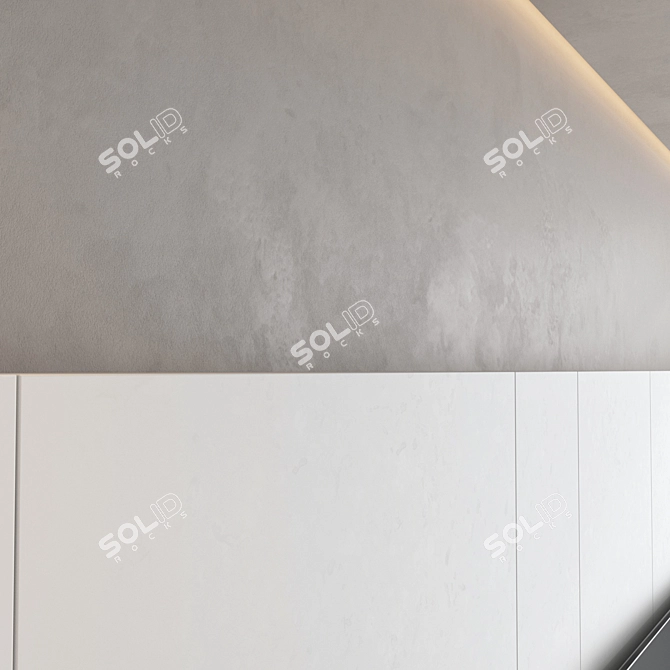 Modern 65" TV Wall Set 3D model image 5