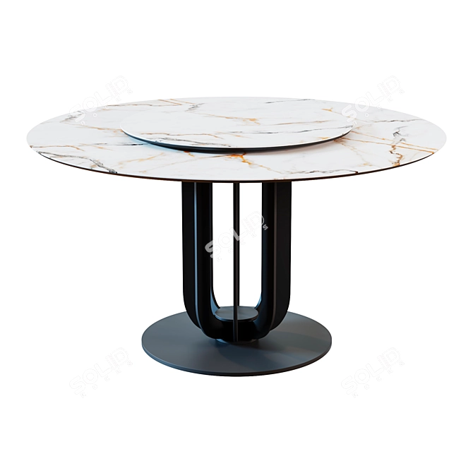 Elegant Bolzano 138 Gold Table 3D model image 1