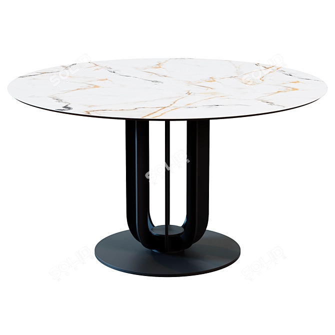 Elegant Bolzano 138 Gold Table 3D model image 2