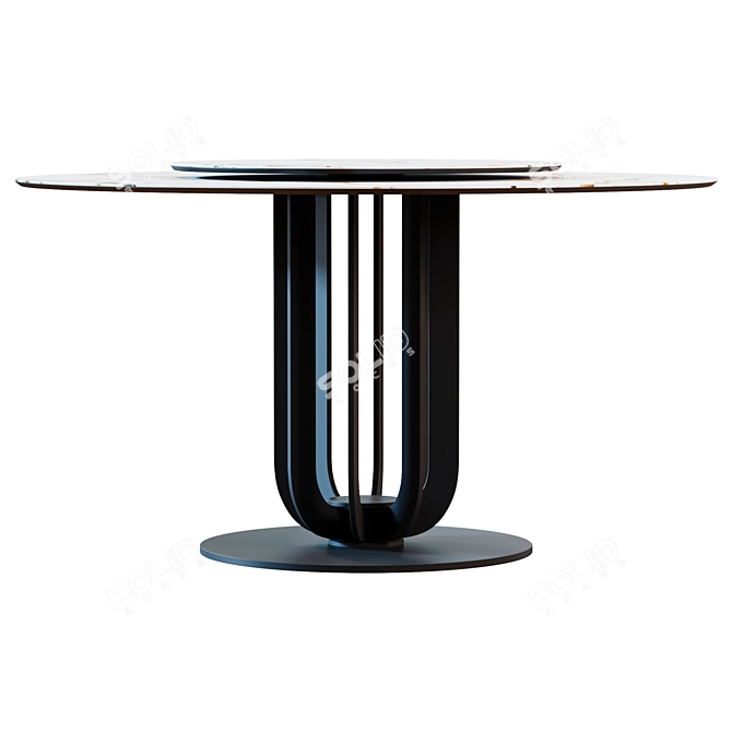 Elegant Bolzano 138 Gold Table 3D model image 3