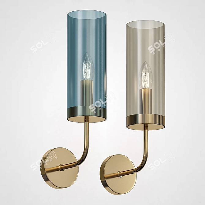 Blue Glass Wall Light ImperiumLoft 3D model image 2