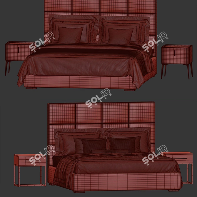 Meridiani BARDO Bed 3D Model 3D model image 5