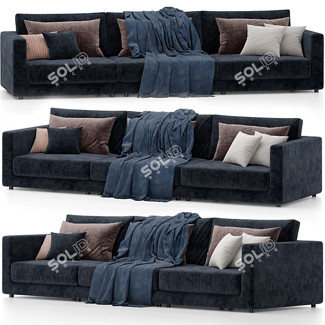 Modern Poliform Bristol Sofas Set 3D model image 1