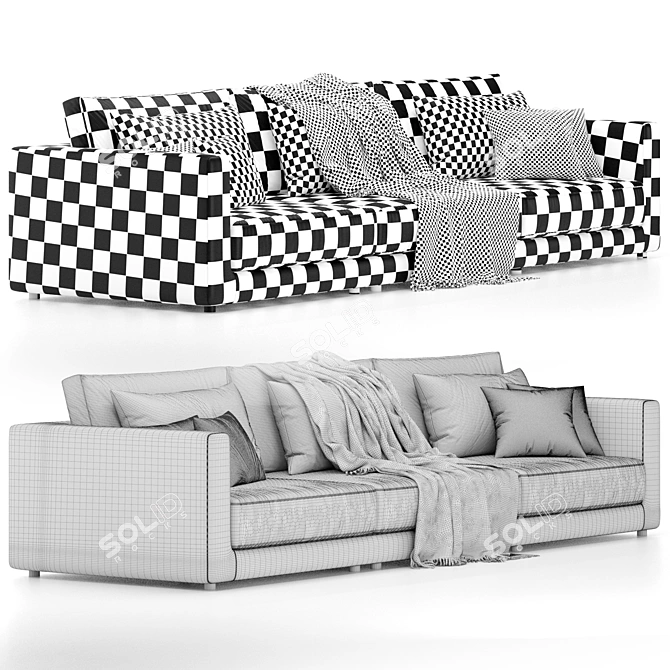 Modern Poliform Bristol Sofas Set 3D model image 3