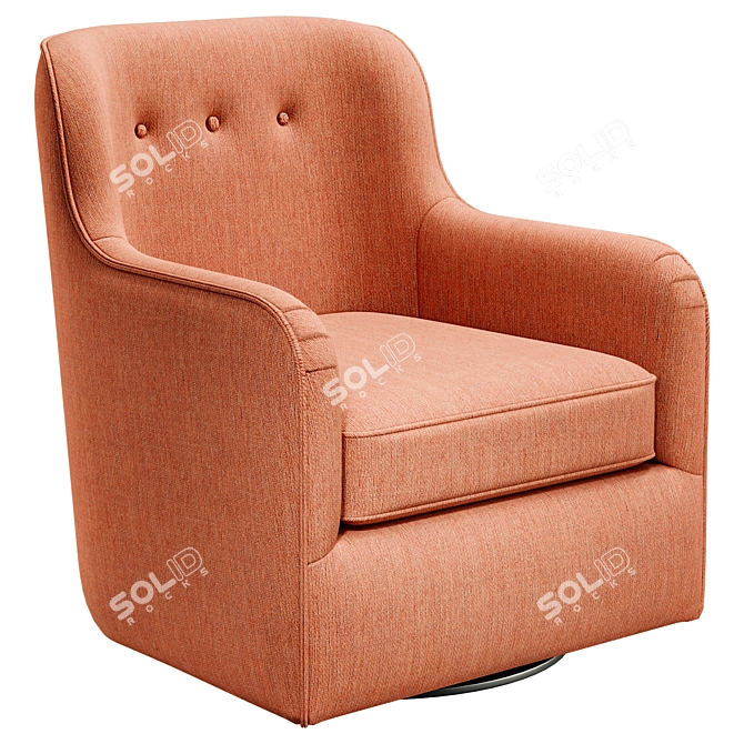 Spice Orange Mid-Back Armchair 3D model image 1