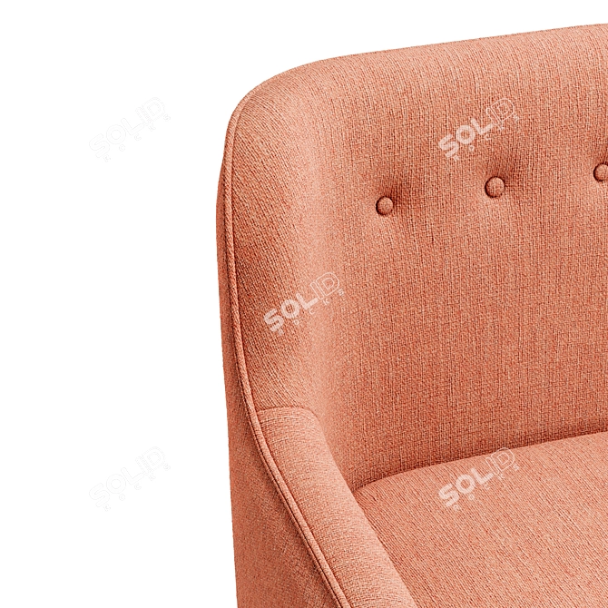 Spice Orange Mid-Back Armchair 3D model image 2