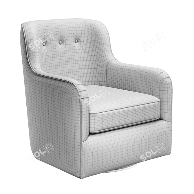 Spice Orange Mid-Back Armchair 3D model image 4