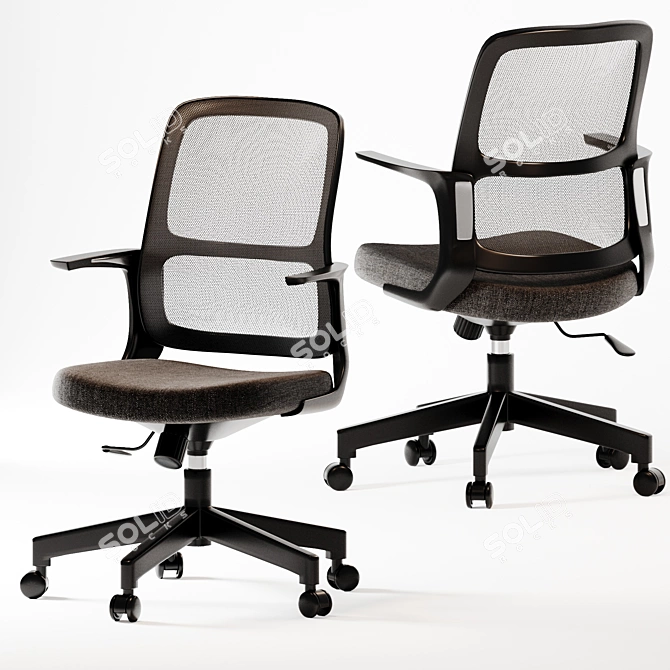 ErgoFlex Midback Mesh Office Chair 3D model image 4