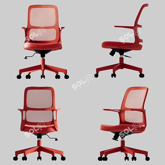 ErgoFlex Midback Mesh Office Chair 3D model image 5