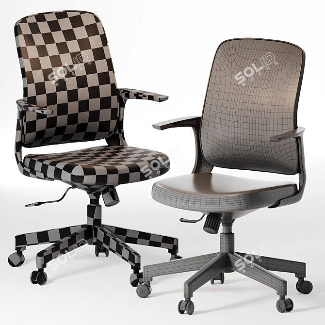 ErgoFlex Midback Mesh Office Chair 3D model image 6