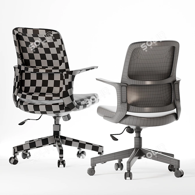 ErgoFlex Midback Mesh Office Chair 3D model image 7