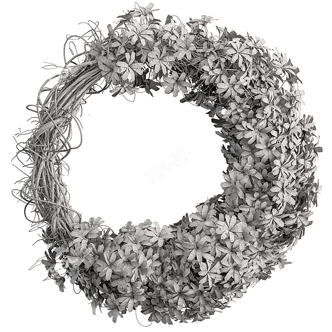 Box Leaf Wreath Set 12 3D model image 4