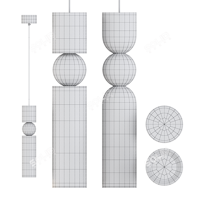 Brass LED Pendant Light Niord 3D model image 3