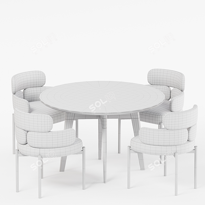 SYLVIE Chair Dining Set Collection 3D model image 3