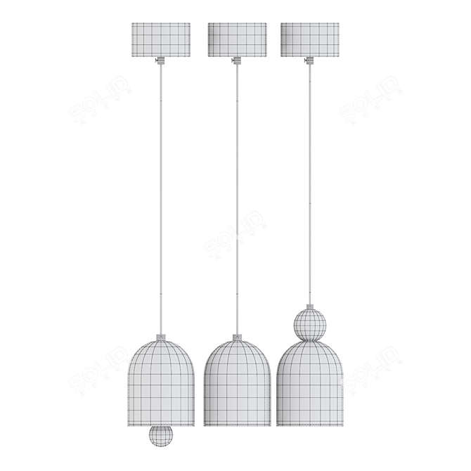 Brass Matte LED Pendant Light 3D model image 5