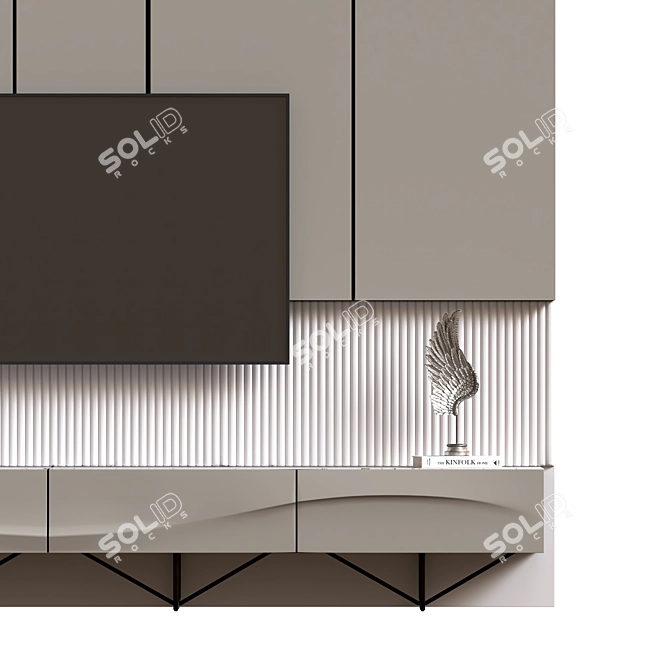 Modern TV Wall Unit Display 3D model image 5