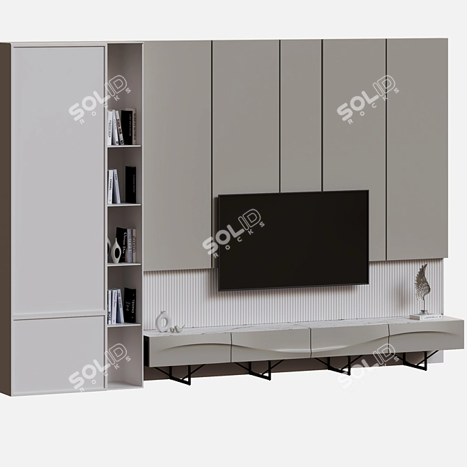 Modern TV Wall Unit Display 3D model image 6