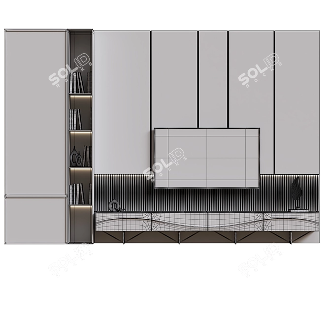 Modern TV Wall Unit Display 3D model image 7