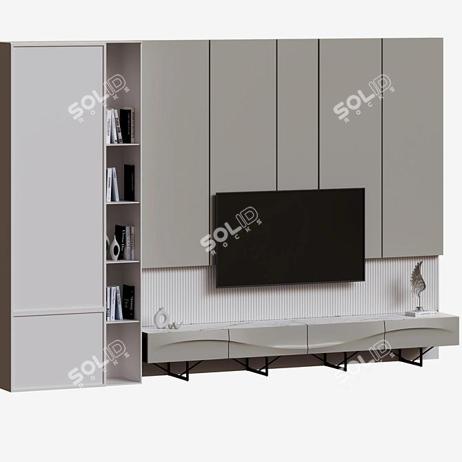 Modern TV Wall Unit Display 3D model image 8