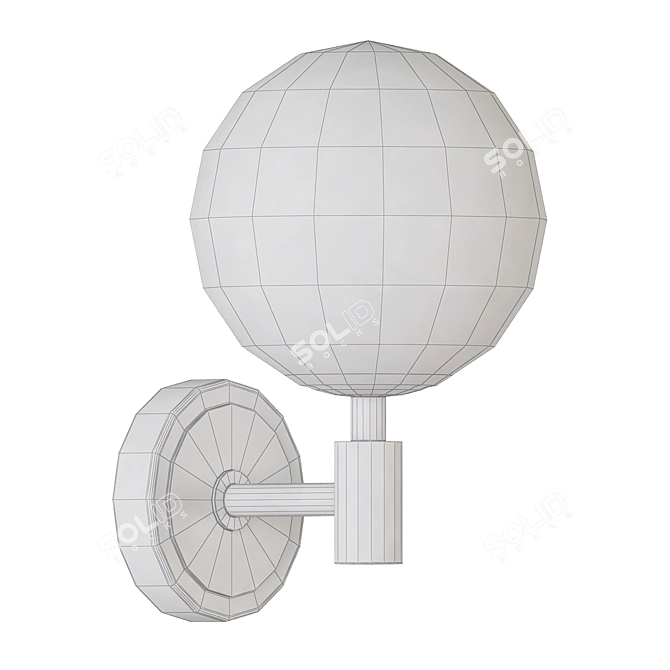 Moonlit Brass Wall Sconce 3D model image 2