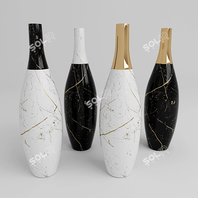 Artistic Ceramic Vases 3D model image 1