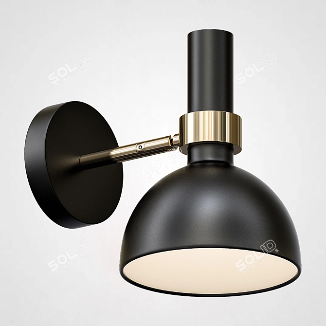 Modern Wall Sconce Black/Brushed Brass 3D model image 2