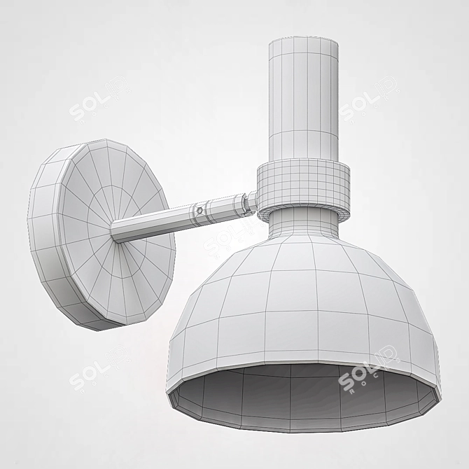 Modern Wall Sconce Black/Brushed Brass 3D model image 3