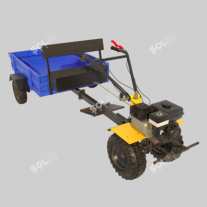 High-Powered Utility Tractor 3D model image 3