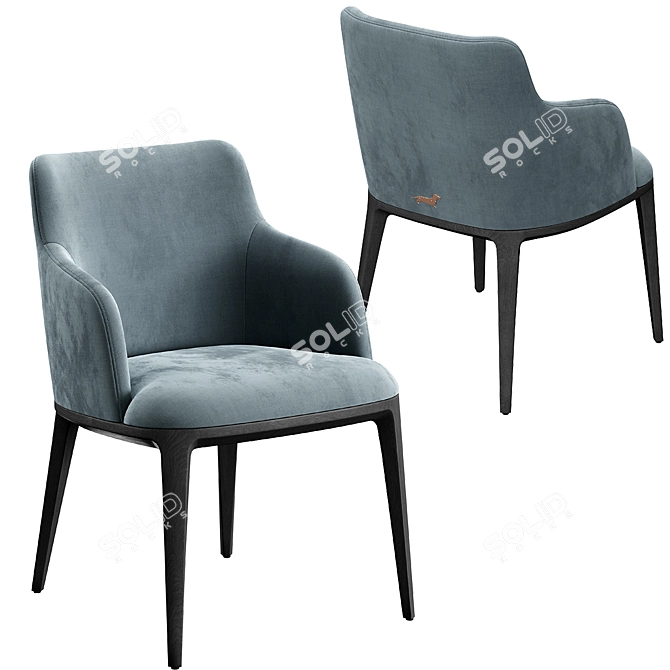 Modern Round Form Chair and Table 3D model image 2