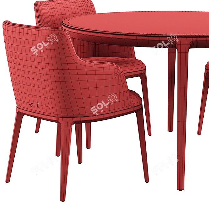 Modern Round Form Chair and Table 3D model image 6