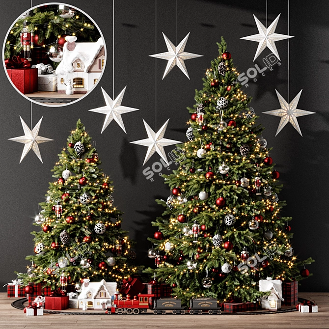 Vray Version 2 Christmas Trees 3D model image 1