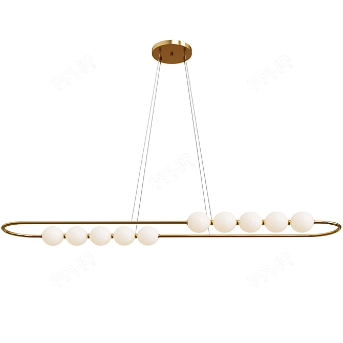 Contemporary Copper LED Chandelier - 120x120 cm 3D model image 3