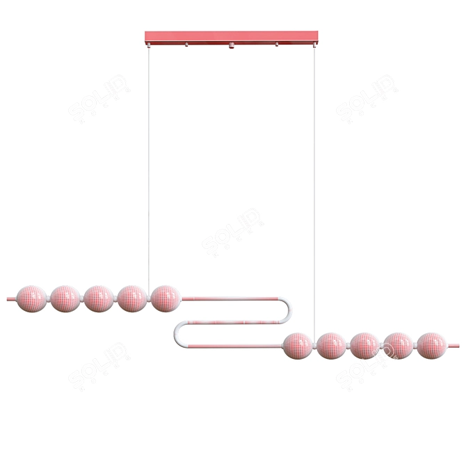 Contemporary Copper LED Chandelier - 120x120 cm 3D model image 4