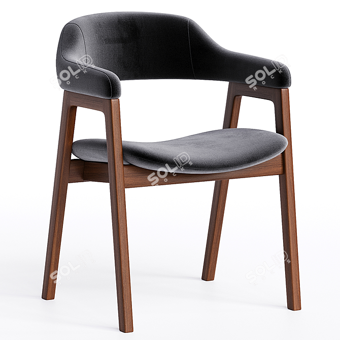 Modern Upholstered Dining Armchair 3D model image 1