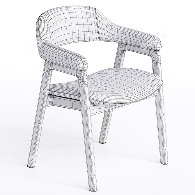 Modern Upholstered Dining Armchair 3D model image 3