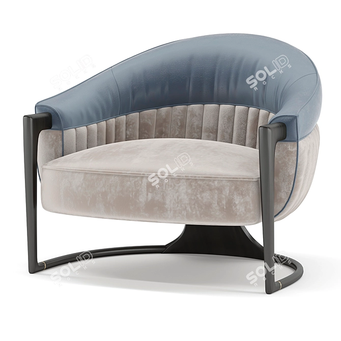 Elegant Grace Armchair with Dual Finish 3D model image 1