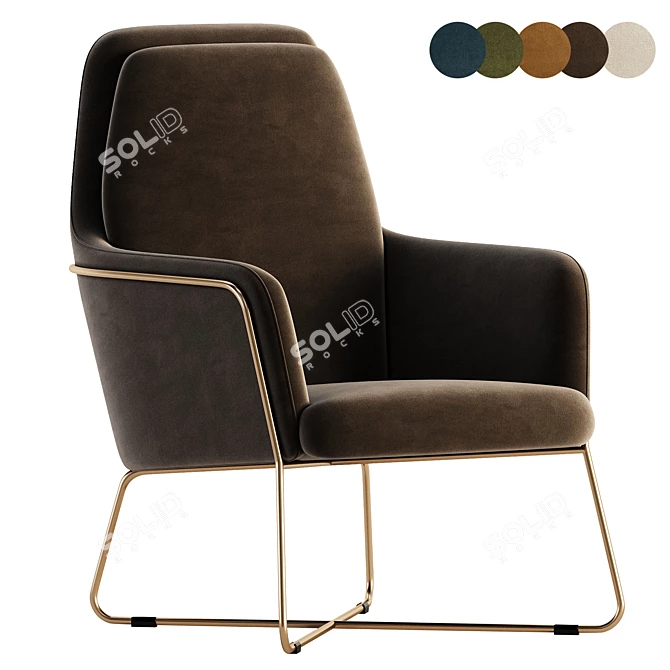 Contemporary Jamie Lounge Chair 3D model image 1