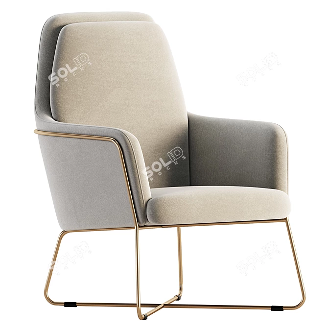 Contemporary Jamie Lounge Chair 3D model image 2