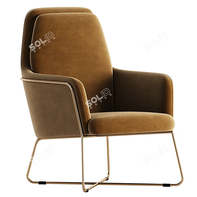 Contemporary Jamie Lounge Chair 3D model image 3